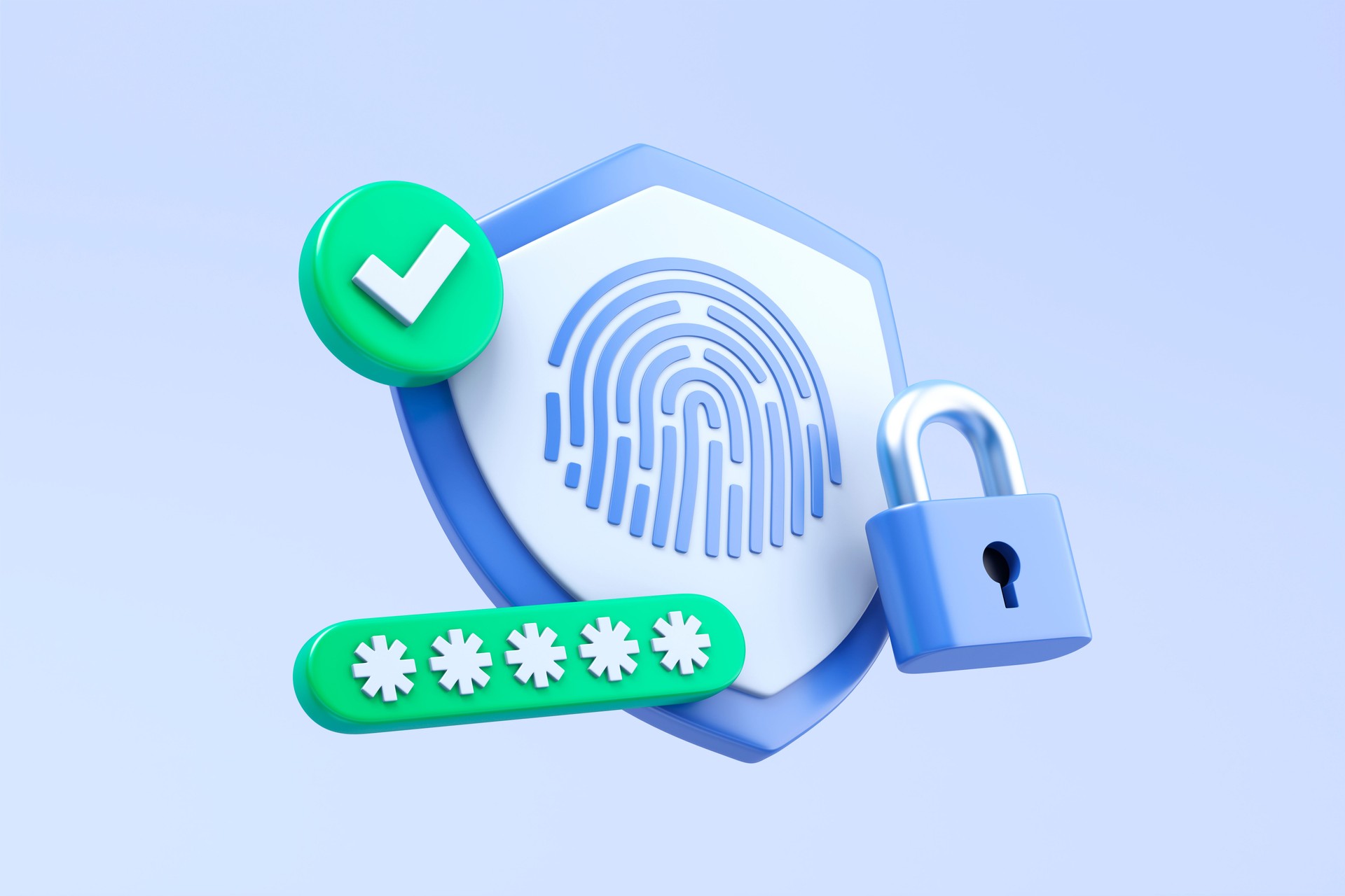 Cybersecurity and Data Protection Concept with Fingerprint and Lock